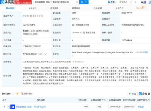 新石器宿遷成立智駕智能科技公司，加碼AI基礎軟件開發，或成自動駕駛行業新變量
